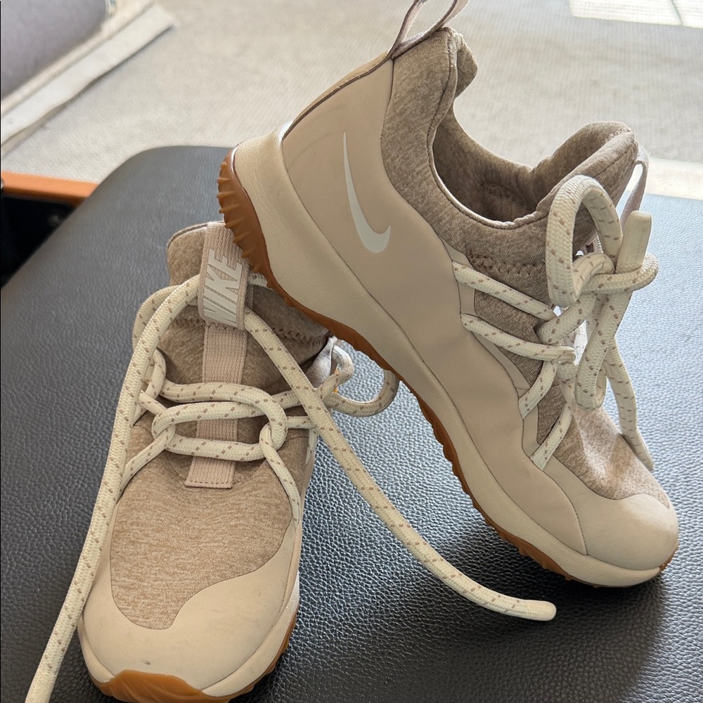 Nike Taupe and Cream Athletic Shoes